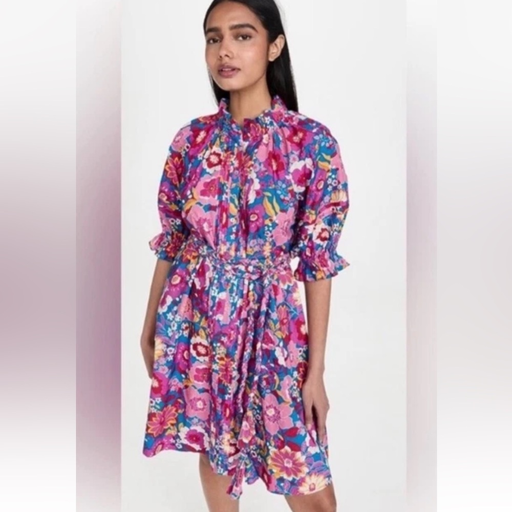 Figue Billie Dress in Retro Floral Pink